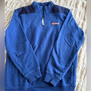 Men's Vineyard Vines Blue Quarter-Zip Fleece Pullover - size small